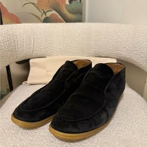 Men's Loro Piana Dark Navy Suede Open Walk Boot Loafers